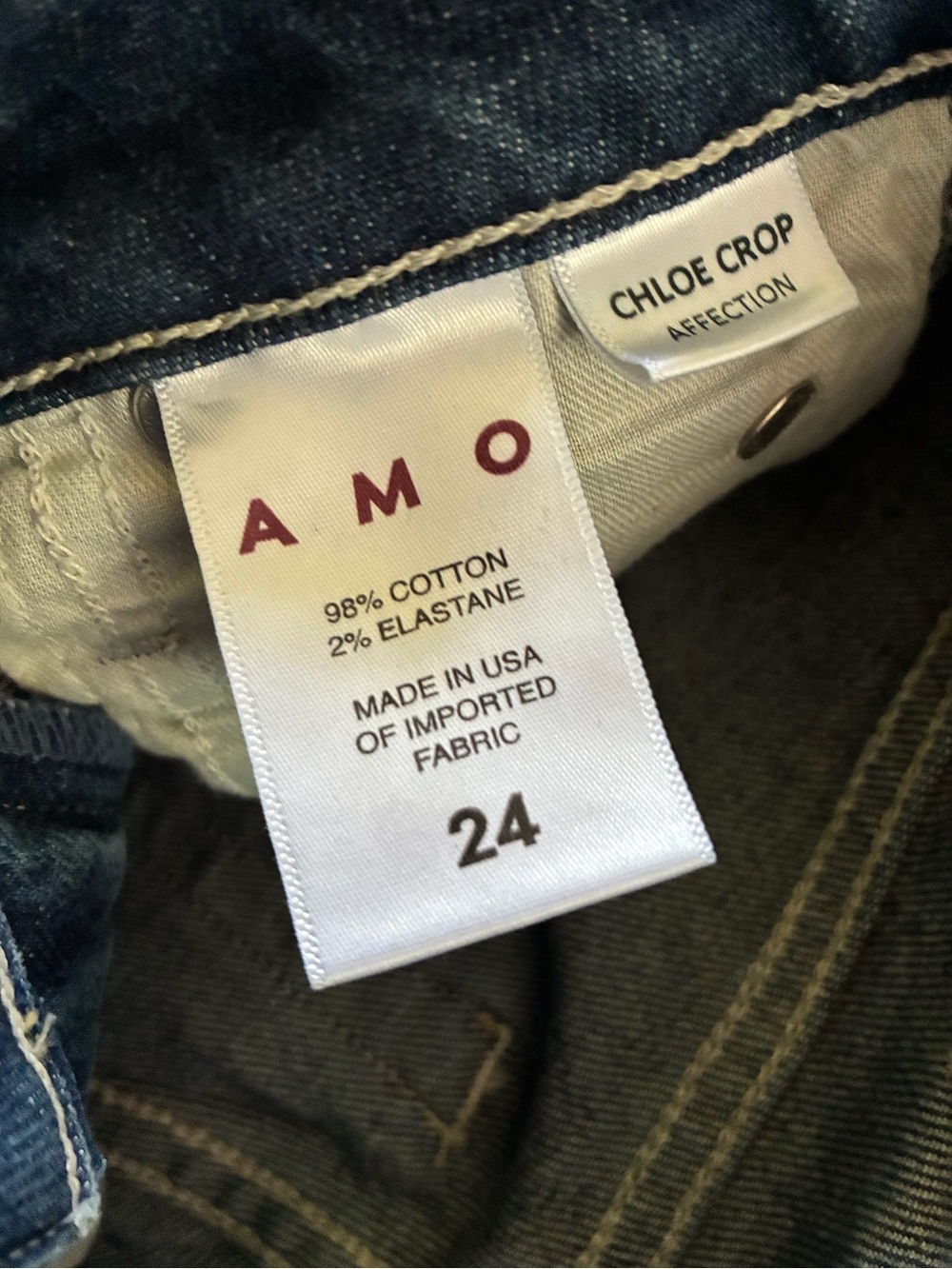 AMO Chloe Crop Jeans in Dark Blue